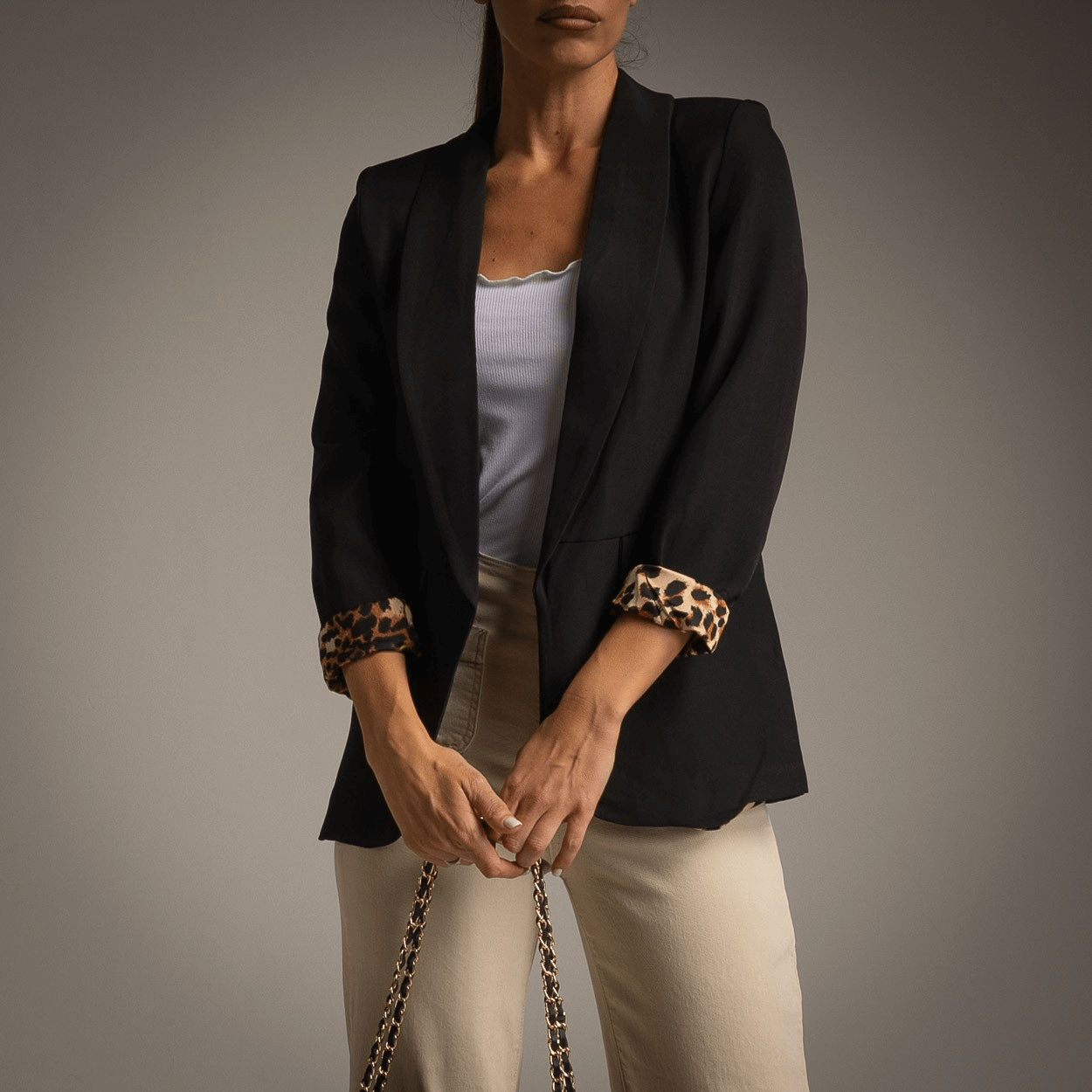 Animal Print Lining Blazer